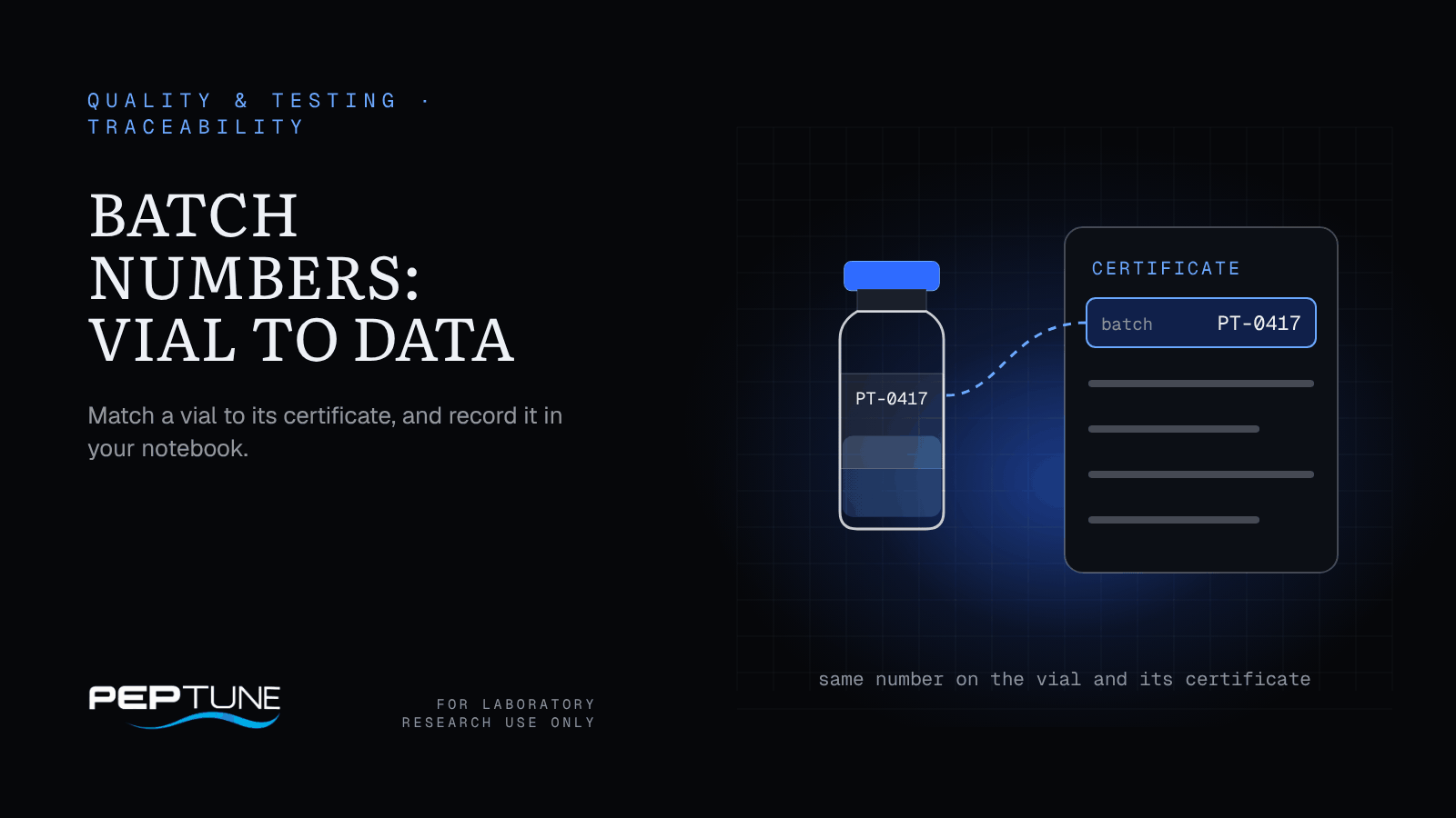 Batch numbers: the link between a vial and its data